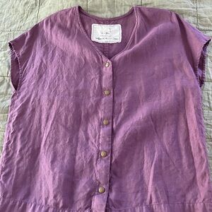 Purple Button-Up Women's Top